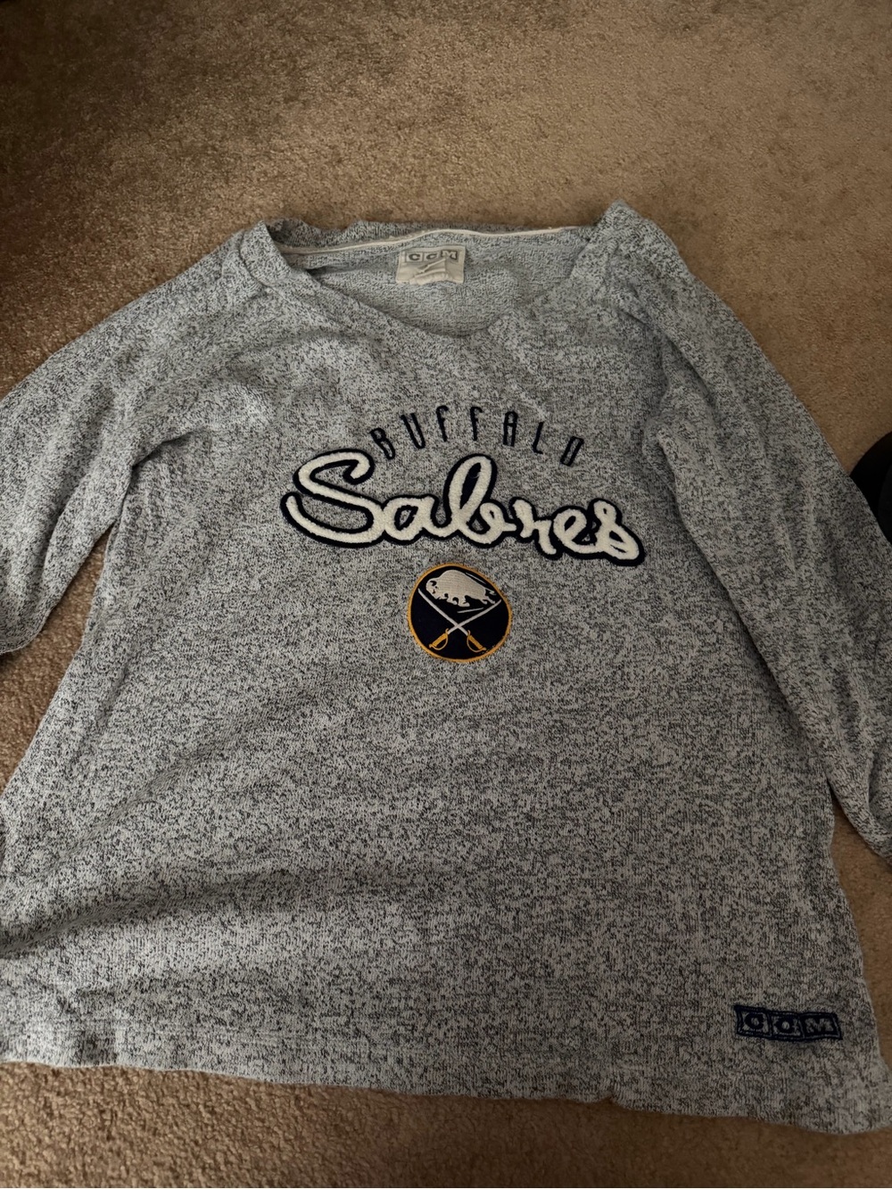CCM Buffalo Sabres Gray Crewneck Sweater